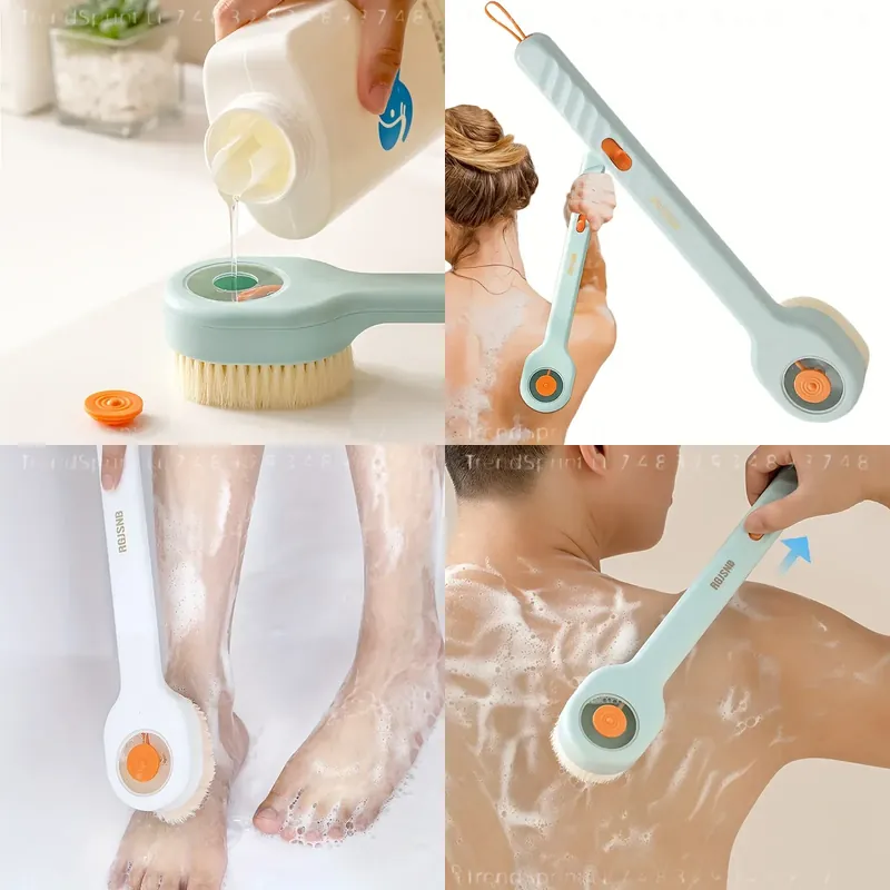 Bath - Liquid Dispensing Bath Brush Long Handle