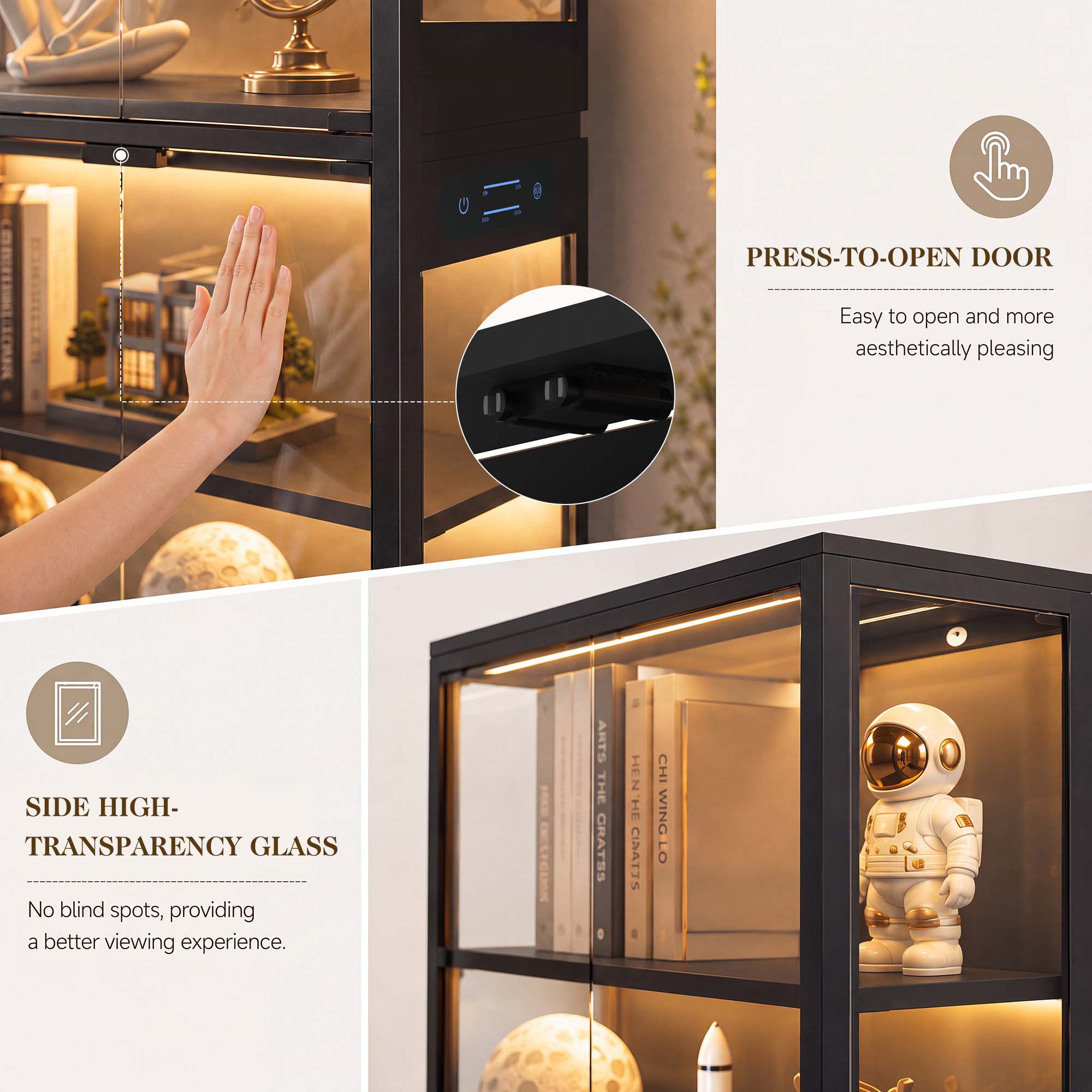 TCGBKAF 5‑Tier Display Cabinet - Lighting ulasan dan harga