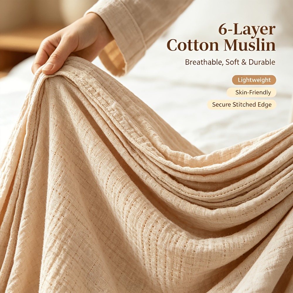 100% Cotton Muslin Blankets Li - Muslin Cotton Bedspread ulasan dan harga