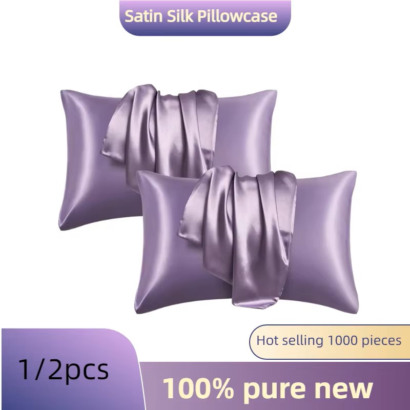 1/2pcs Satin Silk Pillowcase f - Satin Silk Pillowcase Hair Skin ulasan dan harga