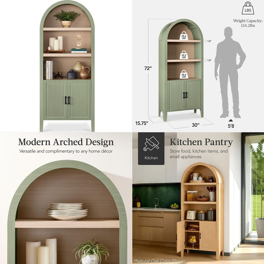 71 Tall Arched Kitchen Pantry, - Kitchen ulasan dan harga