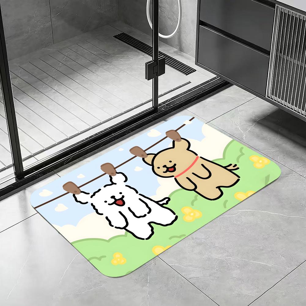 Anime L-LINE FRIENDS Puppy Flo - Quick Dry Diatomite Bath Mat ulasan dan harga