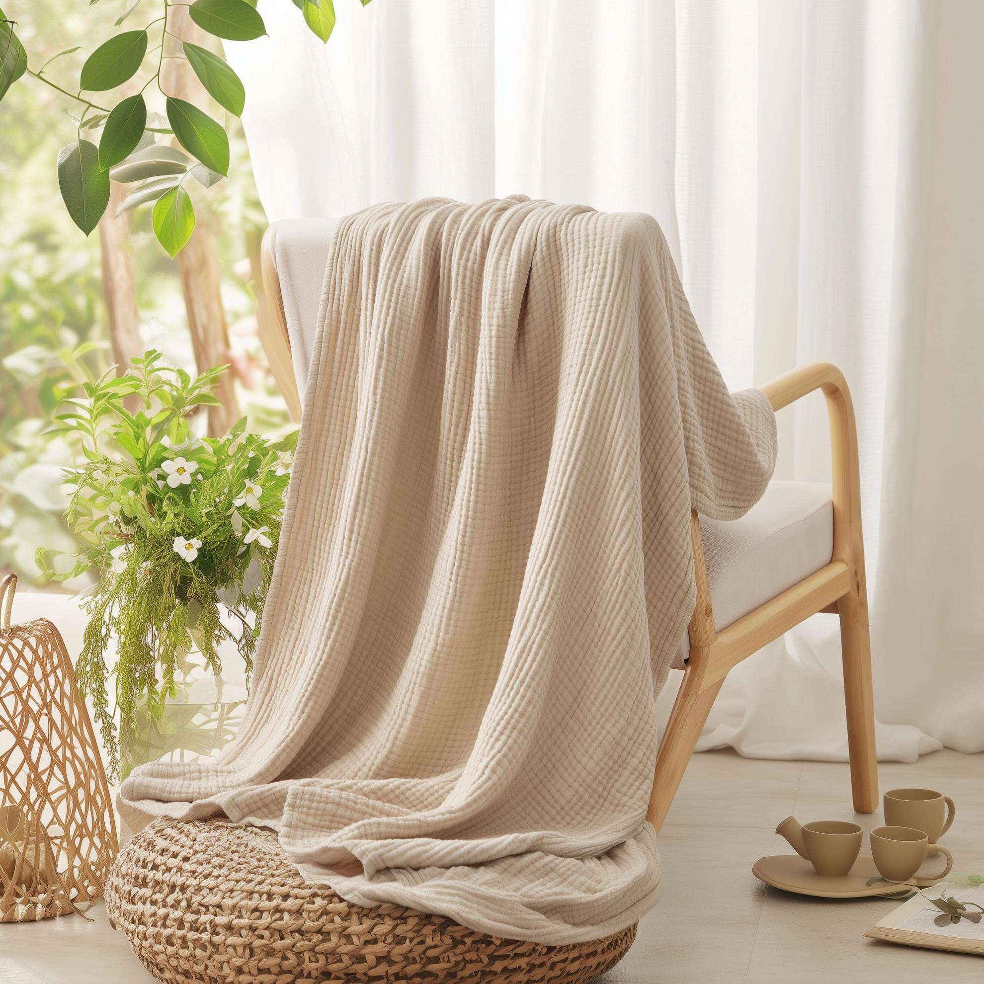 100% Cotton Blanket for Bed So - Muslin Cotton Bedspread ulasan dan harga