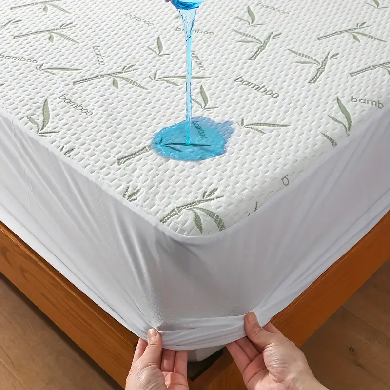 1pc Bamboo Mattress Protector, - Waterproof Mattress Protector Breathable ulasan dan harga