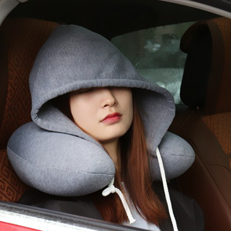 U-shaped Hooded Travel Home Pi - Anti Snore Contour Pillow ulasan dan harga