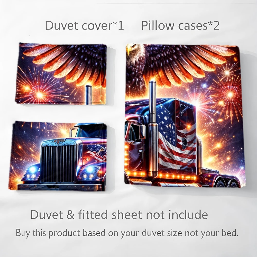 3Pc American Heavy Truck Eagle - Duvet Cover Sets With Zipper ulasan dan harga