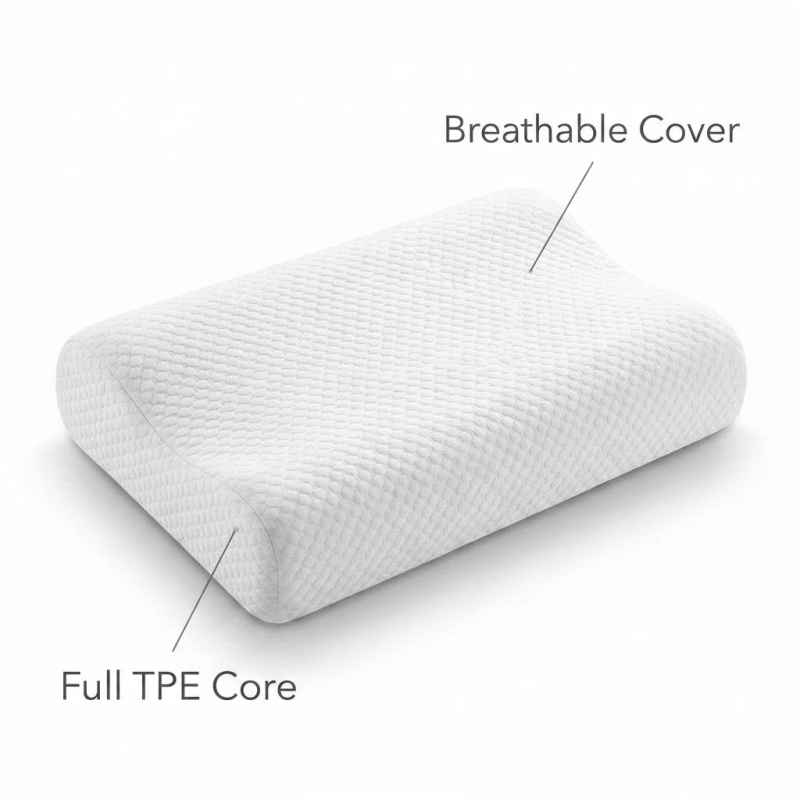 Breathable TPE Pectin Pillow E - Anti Snore Contour Pillow ulasan dan harga
