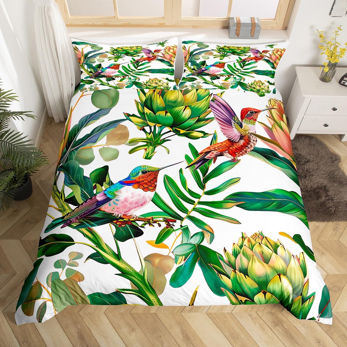 Hummingbird Bedding Set Luxury - Aesthetic Floral Duvet Cover ulasan dan harga