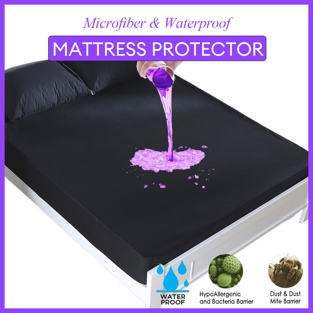 Solid Mattress Protector Water - Waterproof Mattress Protector Breathable ulasan dan harga