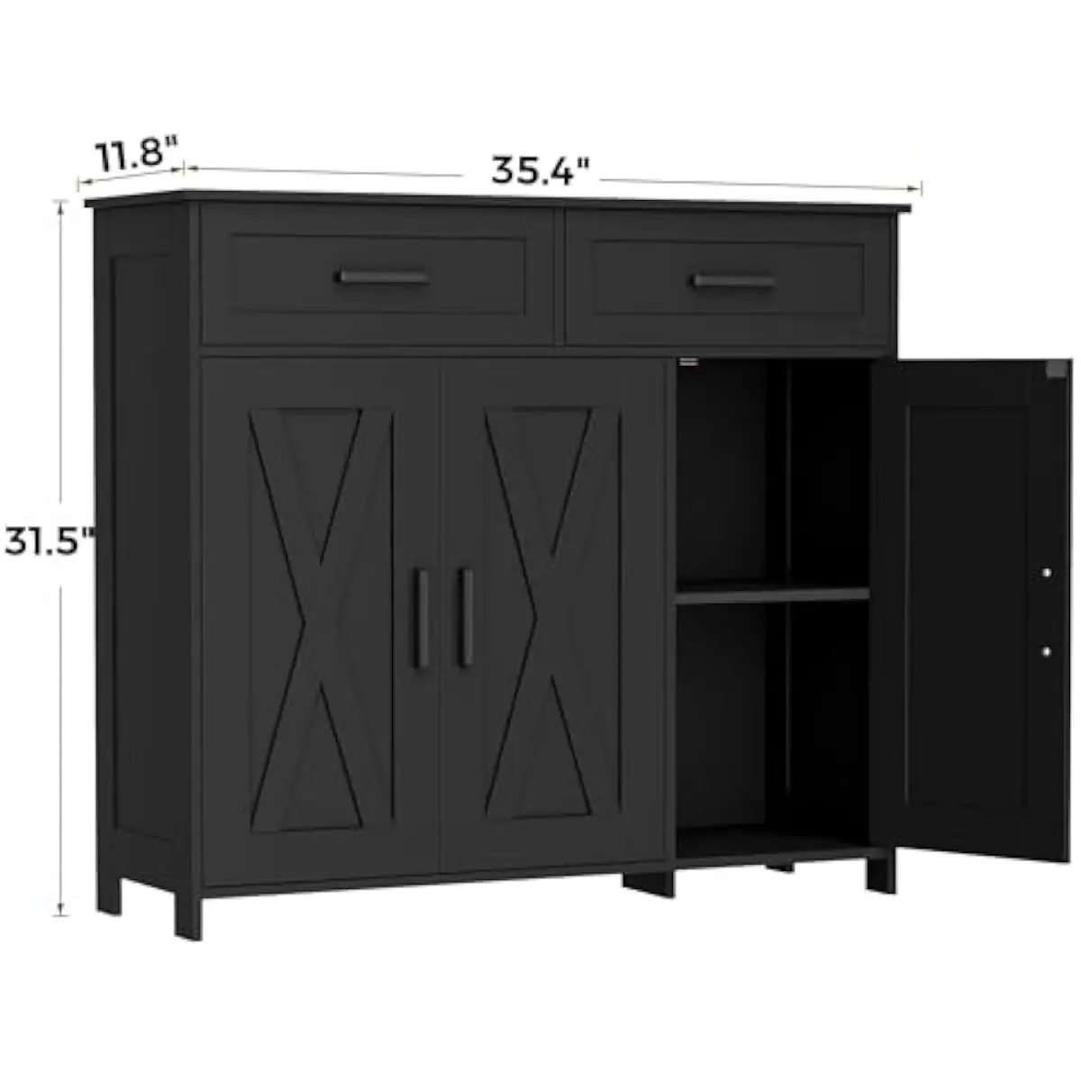 Coffee Bar Storage Cabinet wit - Kitchen ulasan dan harga