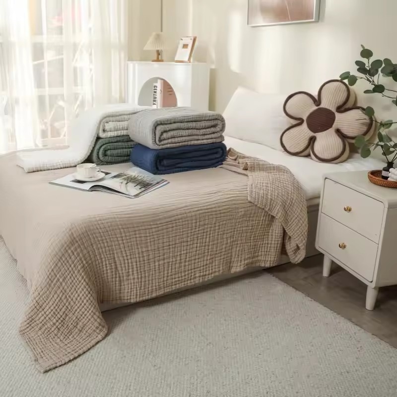 6 Layers Cotton Muslin Blanket - Muslin Cotton Bedspread ulasan dan harga