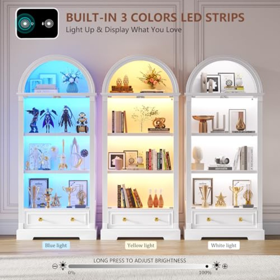 Arched display cabinet for liv - Lighting ulasan dan harga
