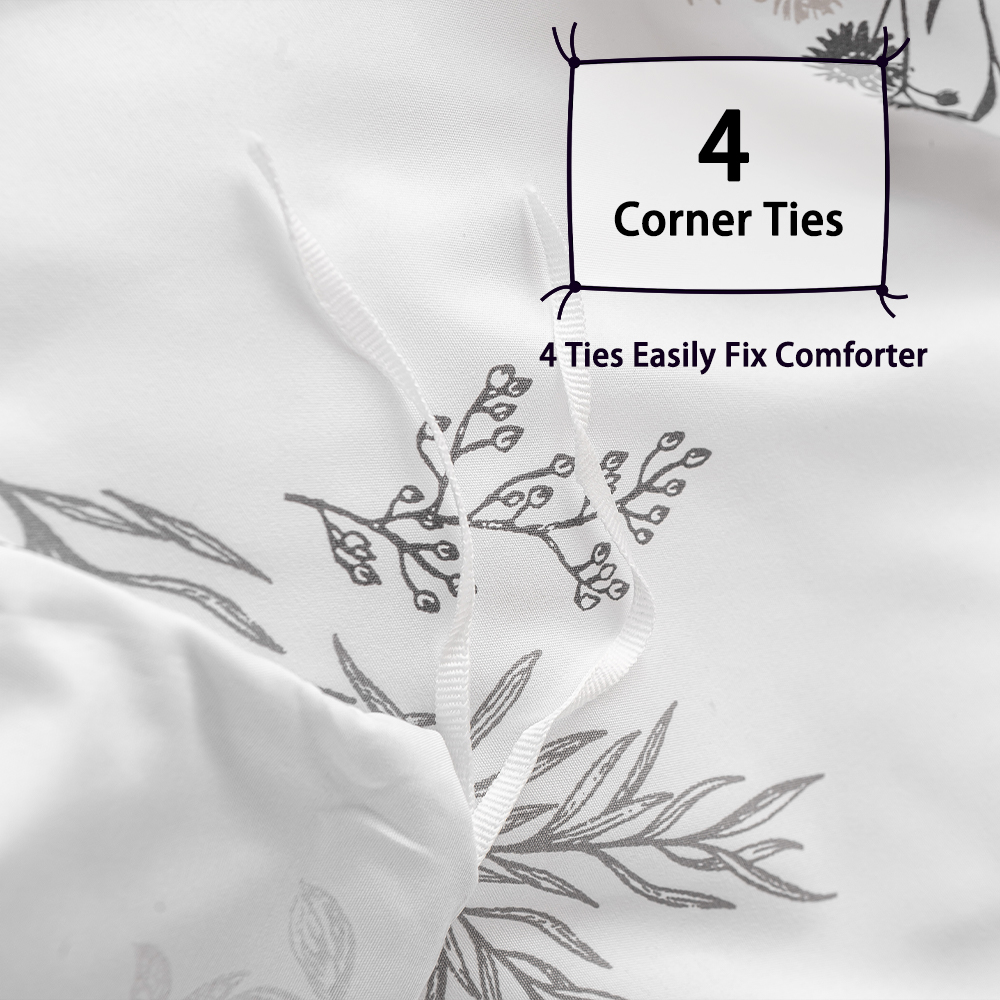 3pcs Subtle Sprig Floral Print - Aesthetic Floral Duvet Cover ulasan dan harga