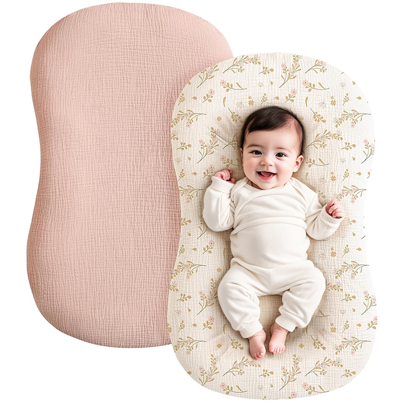 2PCS Baby Lounger Cover Muslin - Muslin Cotton Bedspread ulasan dan harga