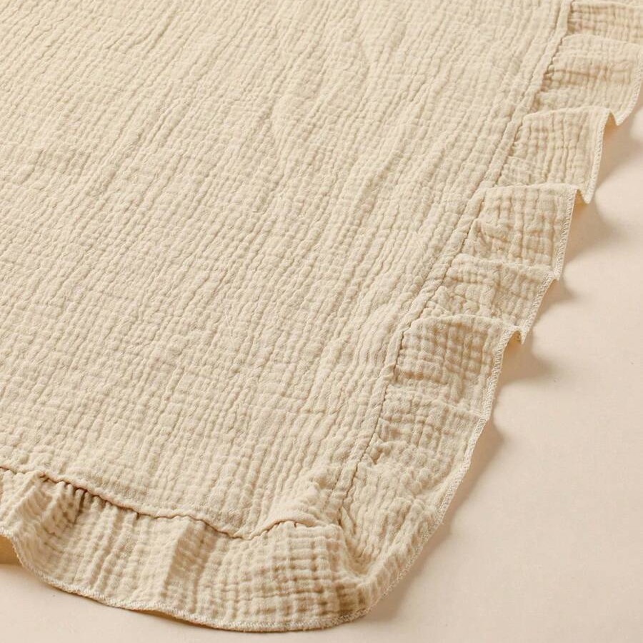 100% Cotton Ruffled Muslin Bla - Muslin Cotton Bedspread ulasan dan harga