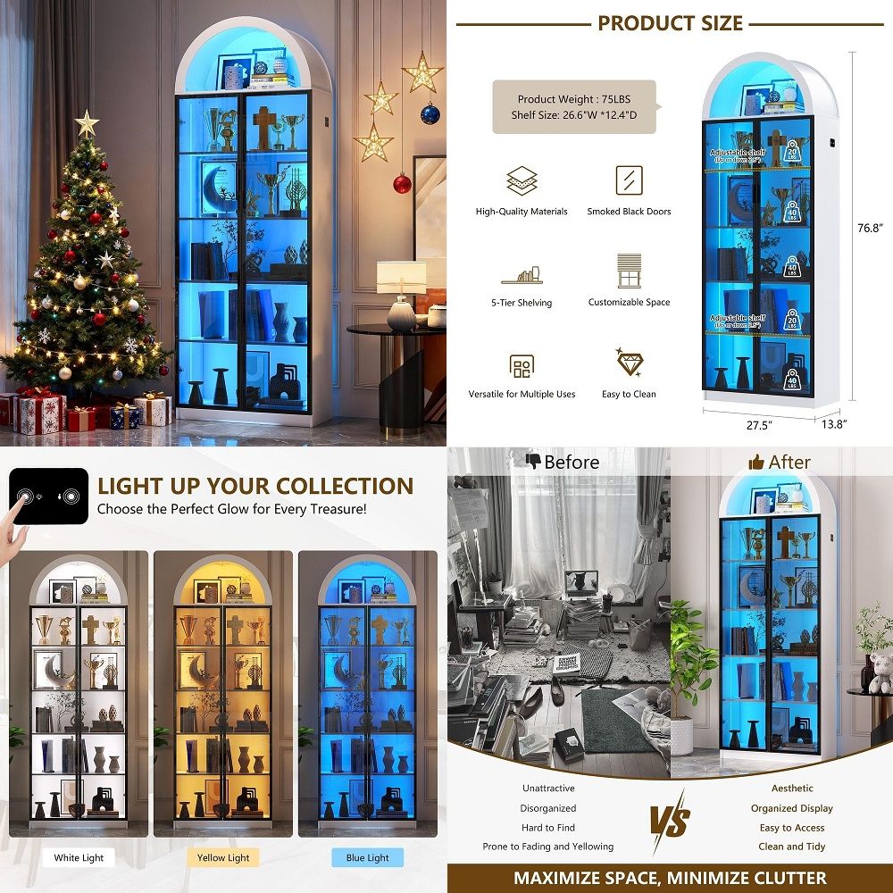 Display Cabinet with Doors and - Storage & Organization ulasan dan harga