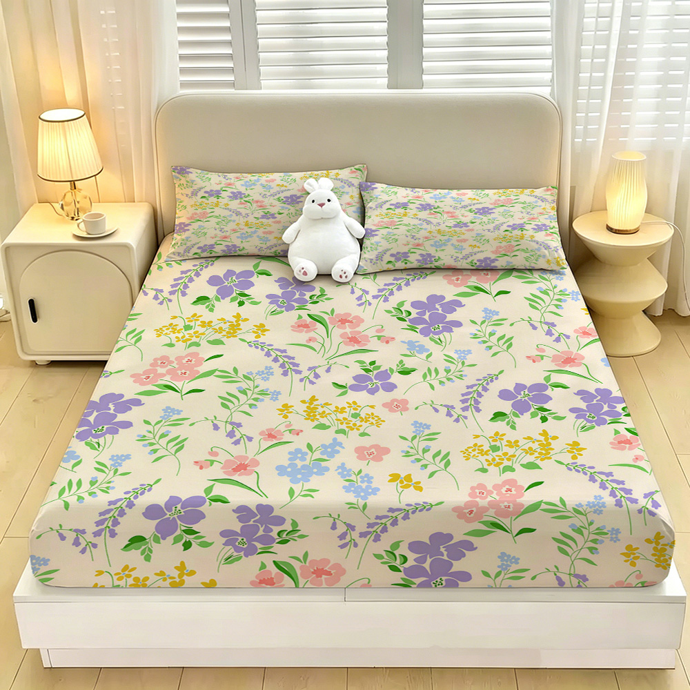Colorful Flower Fitted Sheet 3 - Fitted Bed Sheets Deep Pocket ulasan dan harga