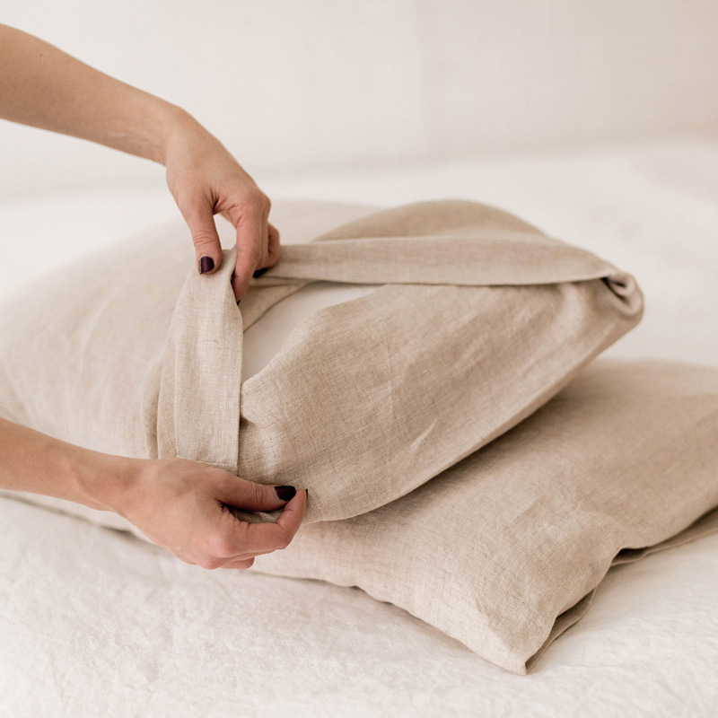 Pure Organic Flax Linen Beddin - Duvet Cover Sets With Zipper ulasan dan harga