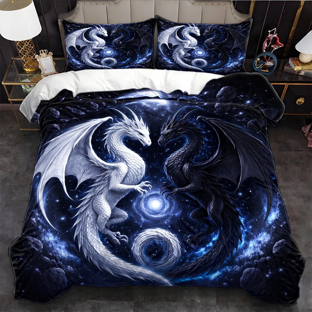 3Pc Starry Sky Dragon Totem Du - Duvet Cover Sets With Zipper ulasan dan harga