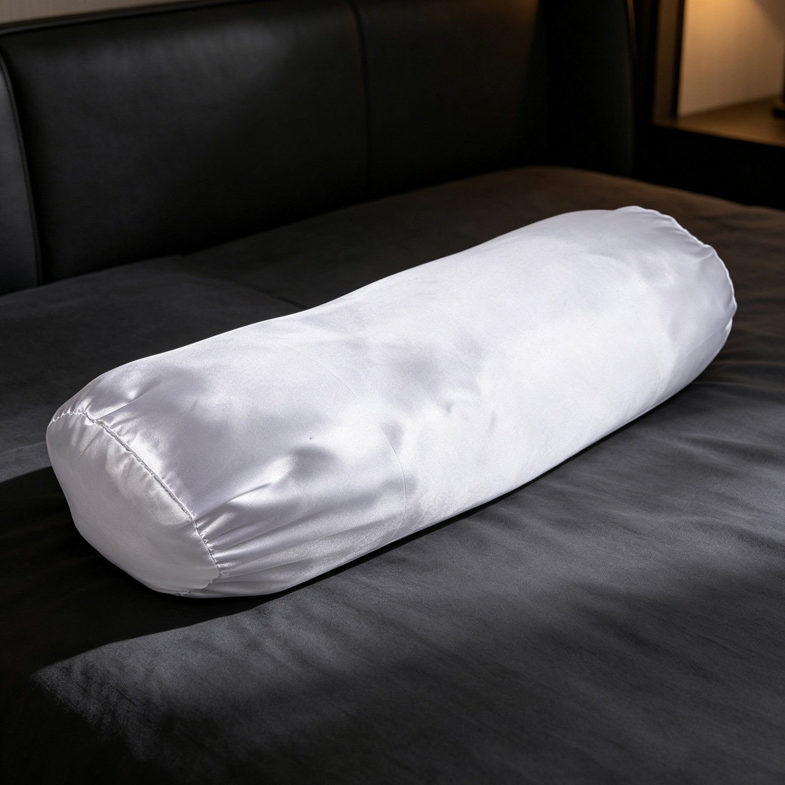 White Satin Neck Roll Pillow C - Satin Silk Pillowcase Hair Skin ulasan dan harga