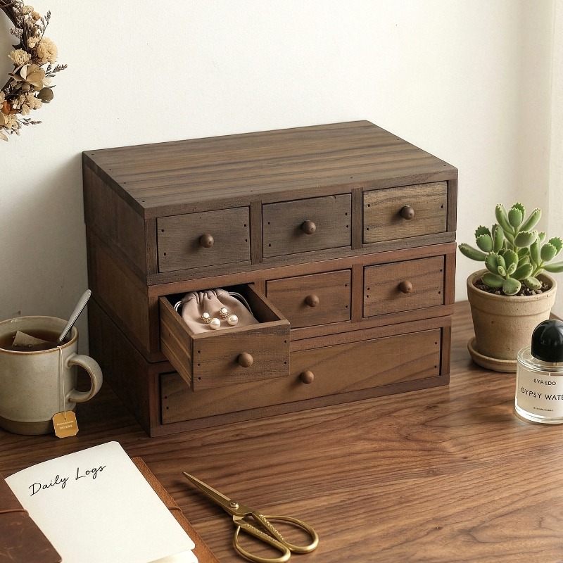 Wooden Desktop Storage Box Mon - Storage & Organization ulasan dan harga