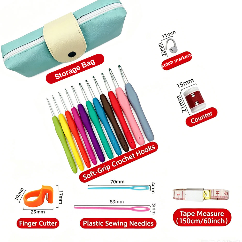 37pcs Crochet Hooks Kits with  - Storage & Organization ulasan dan harga