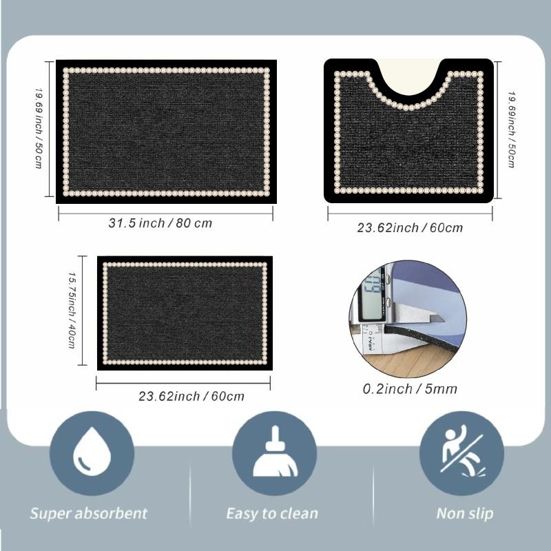 3-Piece Bathroom Mat Set Thick - Quick Dry Diatomite Bath Mat ulasan dan harga