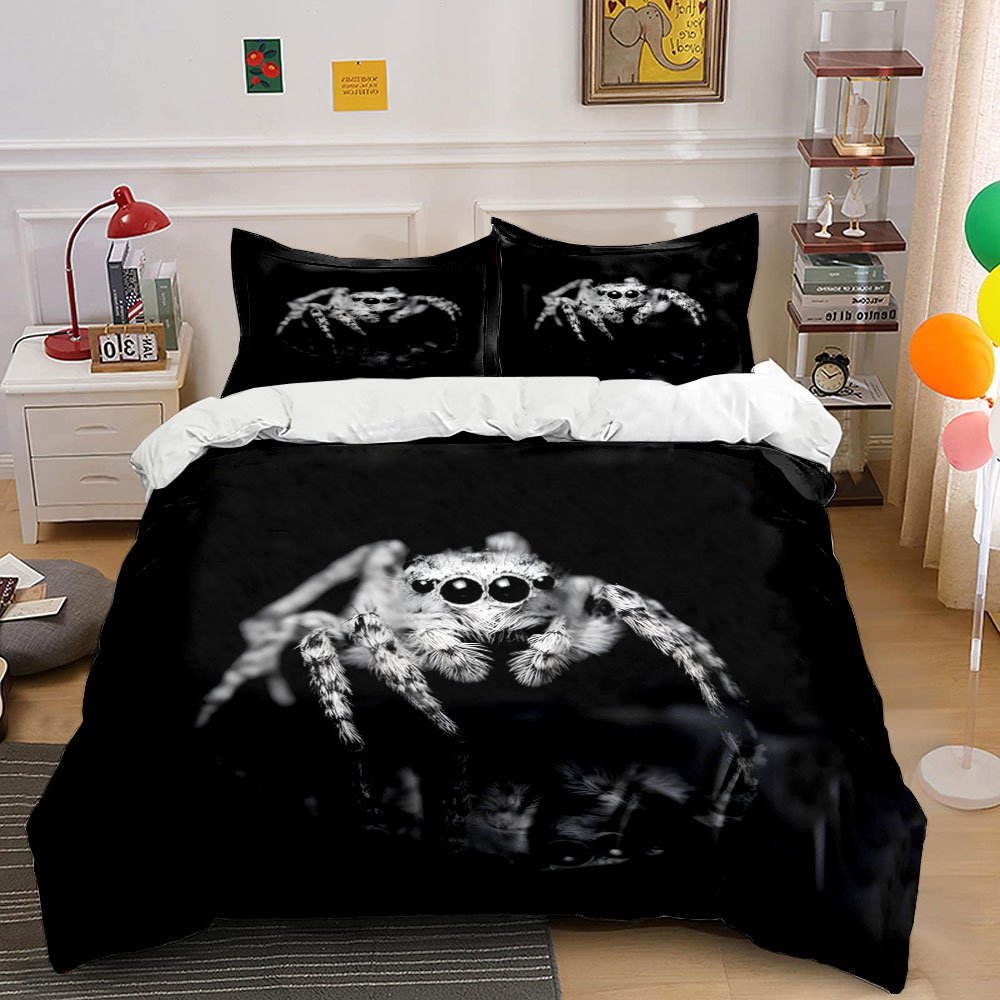 Jumping Spider Black and White - Duvet Cover Sets With Zipper ulasan dan harga